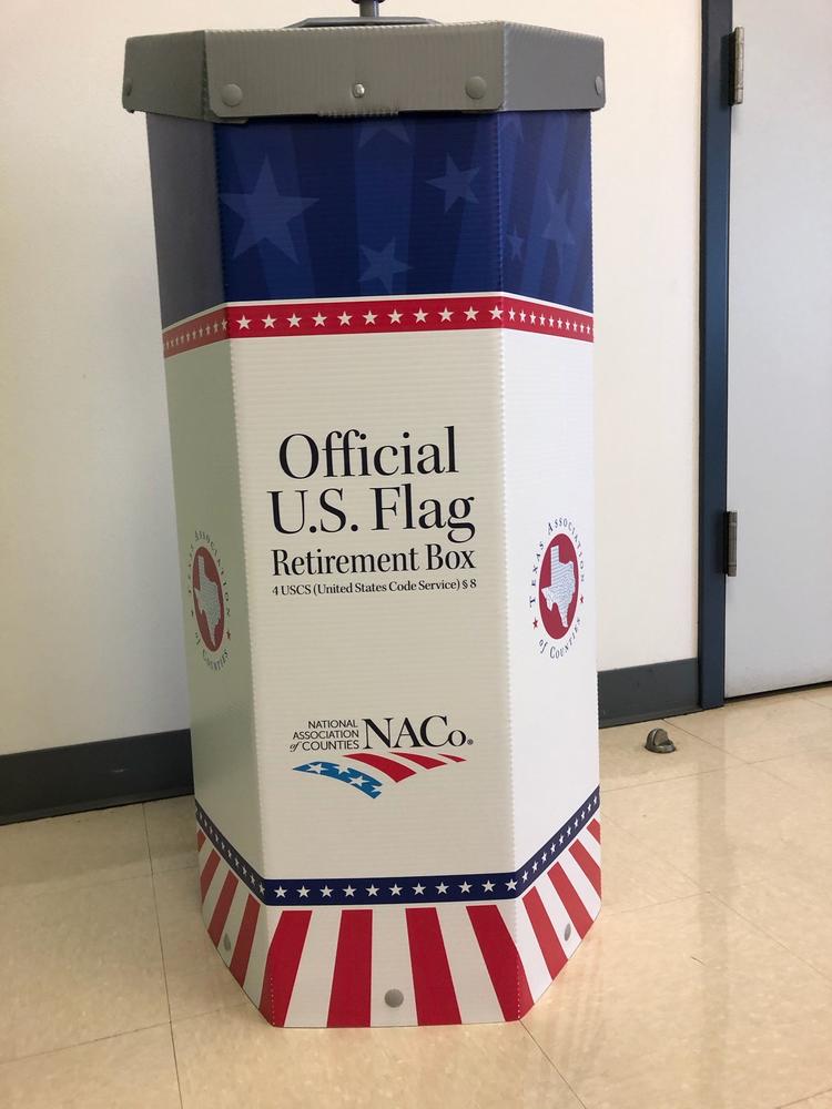 photo of box used to dispose flags