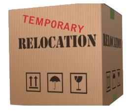 photo of box says temporary relocation