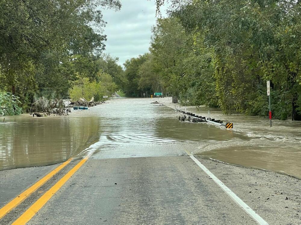 photo of river on FM 20 at Caldwell County line