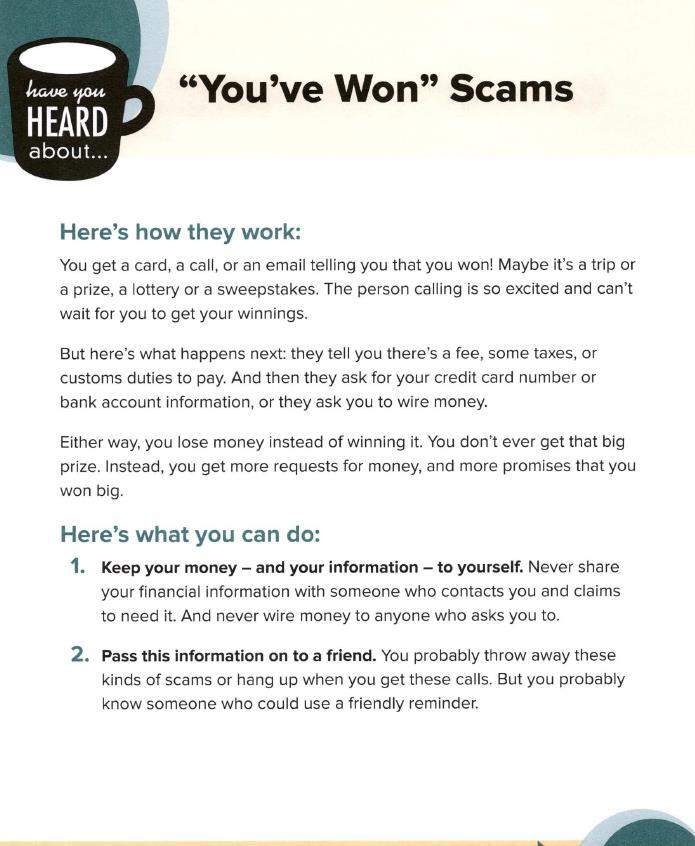 Information on Scam