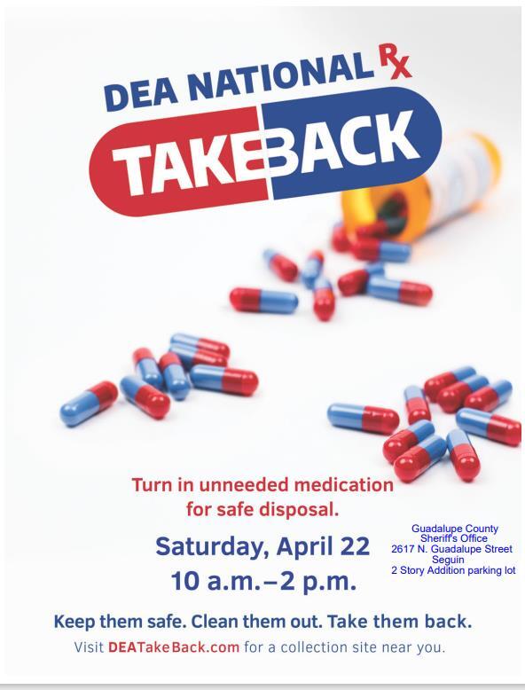 photo of DEA take back April 22nd