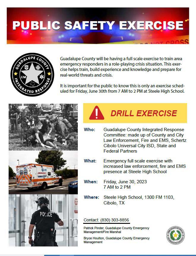 Public Safety Exercise flyer