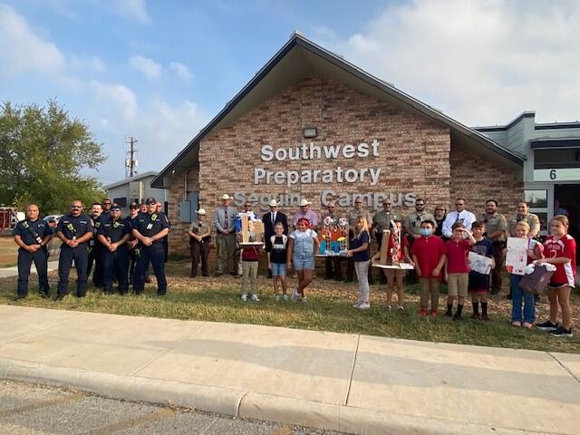 photo of school and 1st responders