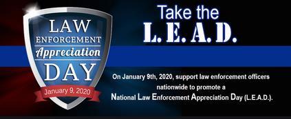 Picture stating National Law Enforcement Appreciation Day 2020